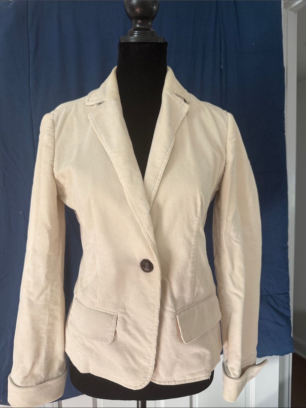 J. Crew Cream Corduroy Blazer - Single-Button Tailored Jacket